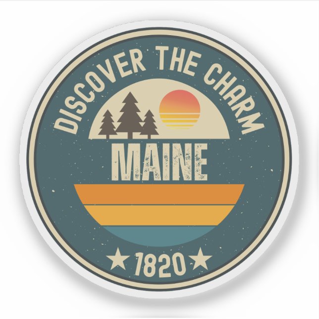 Sticker Love Maine Gift - Mignonne ME State Souvenir (Devant)