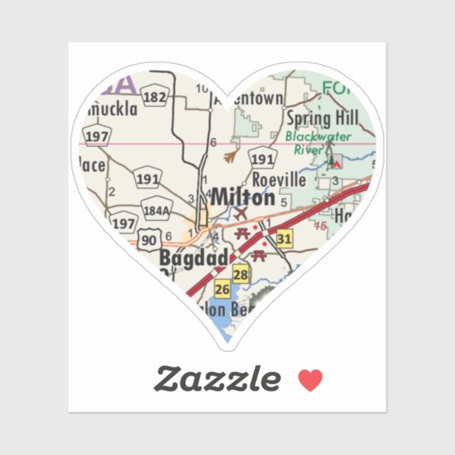 Sticker Love Milton Florida (Feuille)