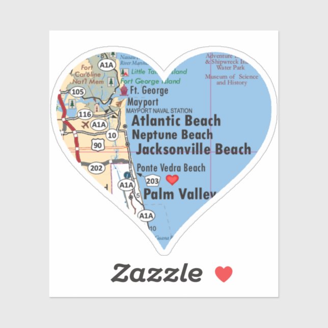 Sticker Love Neptune Beach FL (Feuille)