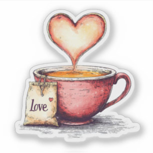 Sticker Love Tea Valentine's Day