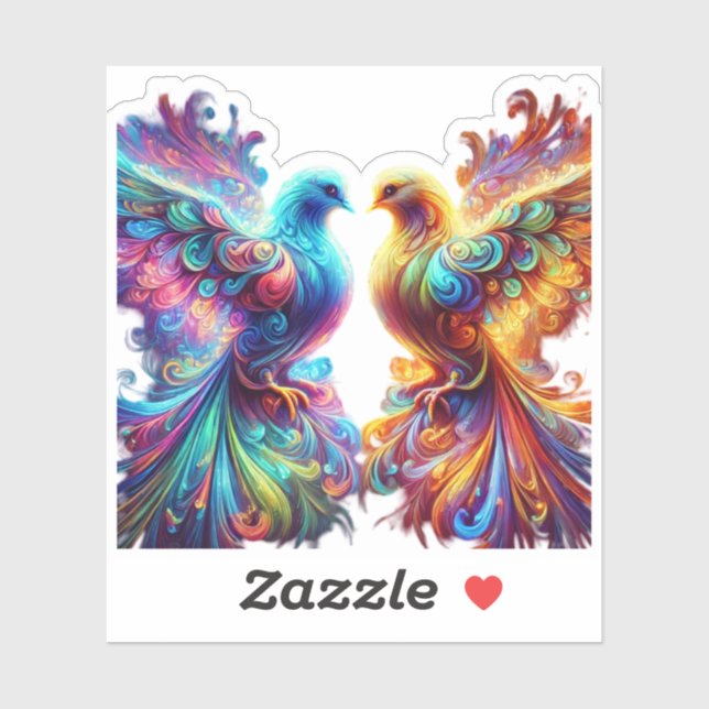Sticker Lovely Doves Love (Feuille)