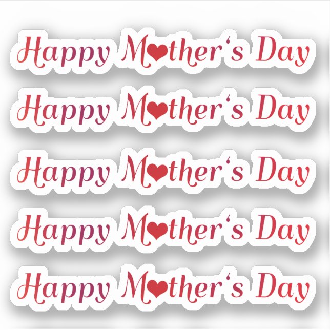 Sticker Lovely Happy Mother's Day Typographie Texte de coe (Devant)