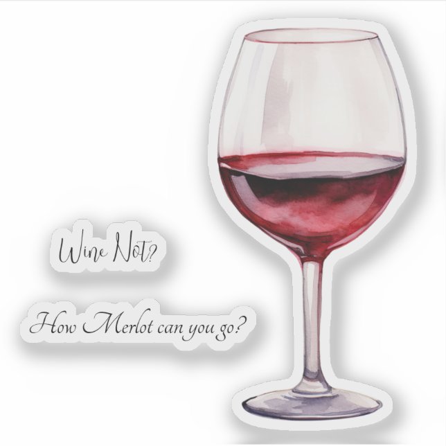 Sticker Lover à vin rouge avec des phrases de vin  (Devant)