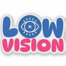 Sticker Low Vision - blue and pink