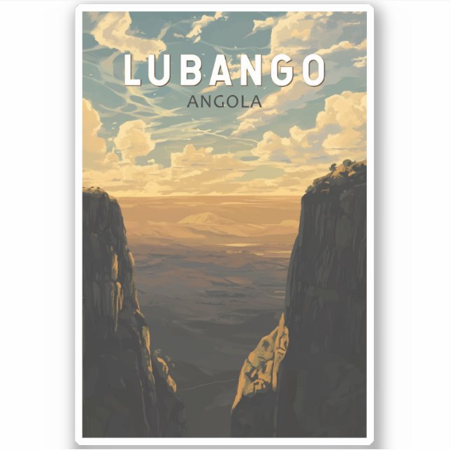 Sticker Lubango Angola Travel Art Vintage (Devant)