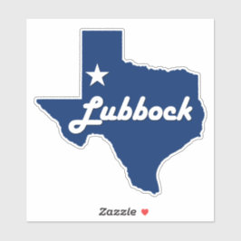 Sticker Lubbock, Texas Lone Star State Map