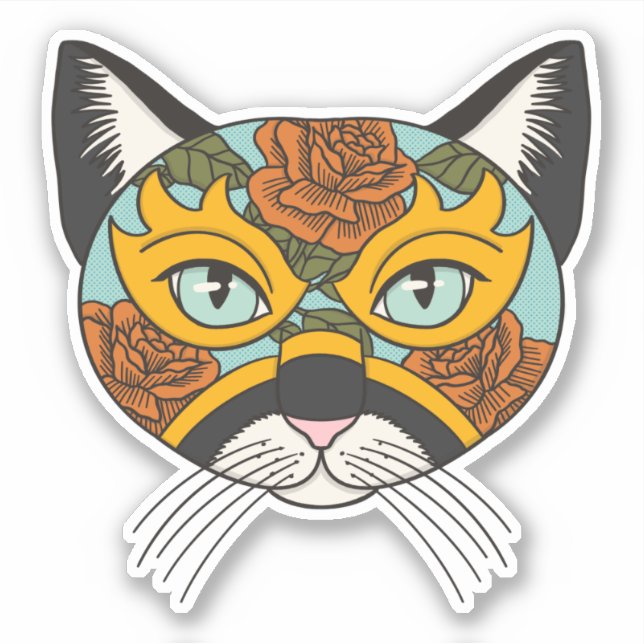 Sticker Lucha Libre Cat (Devant)
