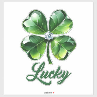 Sticker Lucky Clover feuilles