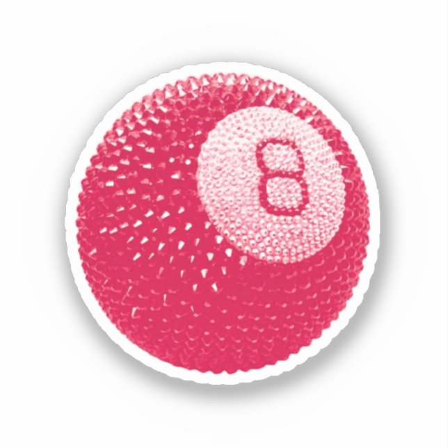 Sticker Lucky Disco 8 Rose, Lucky Disco Ball, Funky Art (Recto)