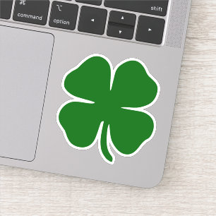Sticker Lucky Green Four Leaf Clover Irlandais Vinyl Cut