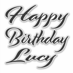 Sticker Lucy Nom Prénom Anniversaire de la Broderie noire