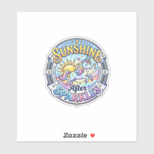 Sticker Lueur de soleil de licorne après des étincelles PO