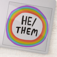 LUI/EUX Pronononounes Rainbow Circle Handlettering