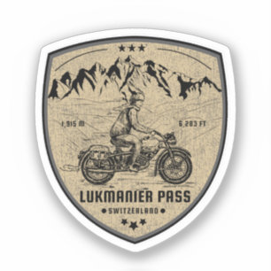 Sticker Lukmanier Pass tour de moto suisse alpes c