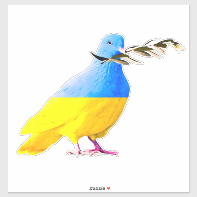 Sticker L'Ukraine Stick Peace Dove Drapeau Soutien à la li (Feuille)