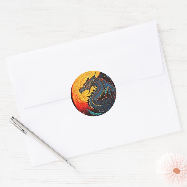 Sticker Lune Dragon Regal - Mythic Power! (Enveloppe)