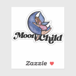 Sticker Lune Enfant Fée Purple Lune Féerie enfant