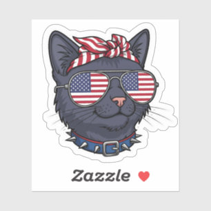 Sticker Lunettes de soleil American Flag Chat - Cool Patri
