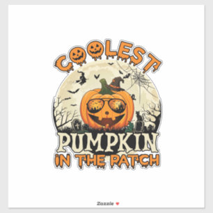 Sticker Lunettes de soleil Coolest Pumpkin Patch Chapeau d