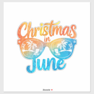 Sticker Lunettes de soleil Noël en juin Vacances d'été drô