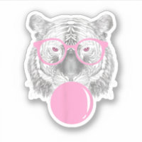 Lunettes de Tigre Femmes Drôles & Bubble Gum Rose