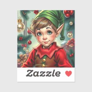 Sticker Lutin de dessin animé fantaisiste Noël
