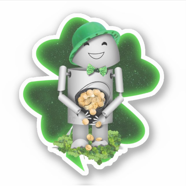 Sticker Lutin Robot Saint-Patrick (Devant)