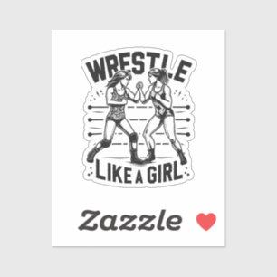 Sticker Lutte Comme Une Fille, Femme De Combat, Pouvoir Fé