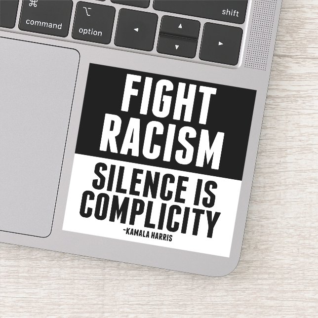 Sticker Lutter contre le racisme Le silence est la complex (Détail)