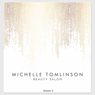 Sticker Luxe Faux Gold Confetti Rain Salon de Beauté