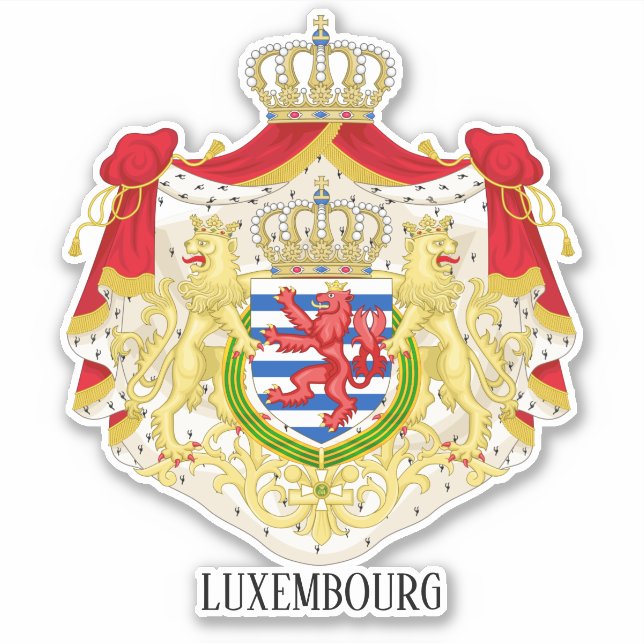Sticker Luxembourg Armoiries Nationales Patriotique (Devant)