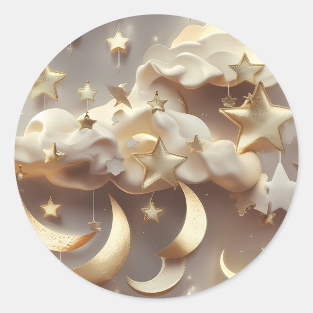 Sticker – Luxury Creamy Celestial Moon (Vorderseite)