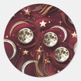 Sticker – Luxus-Granatrot Himmelsmond