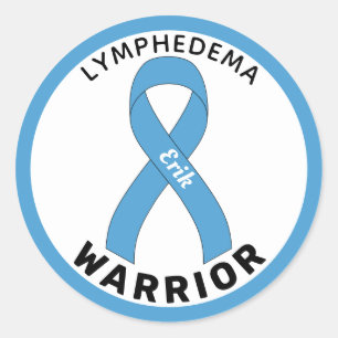 Sticker Lymphedema Warria Ribbon blanc rond