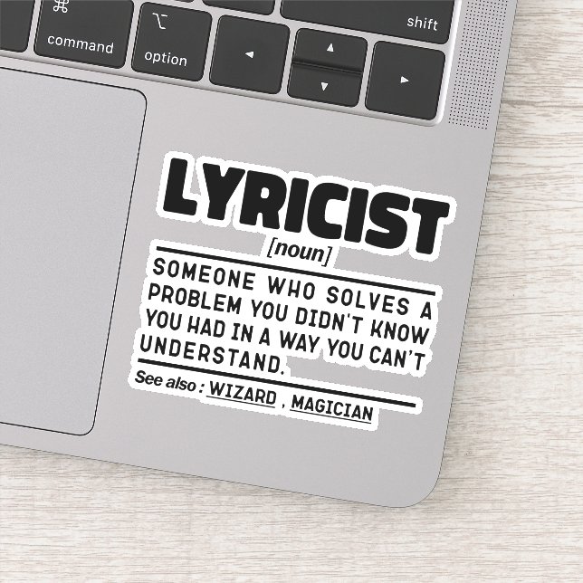 Sticker Lyricist Noun Définition Chanson Écrivain Plaisant (Détail)
