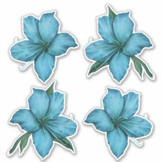 Sticker Lys bleus peints
