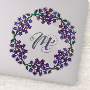 Sticker M Initiale Unique & Bizarre Fleurs Boho Plutôt