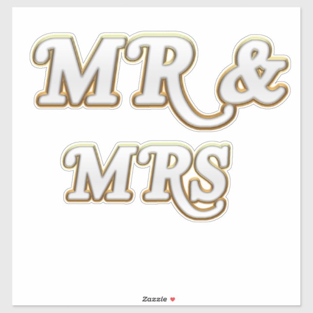 Sticker M. Mme Extra-Large 14" x 14" Vinyl Coupé Sur Mesur (Feuille)