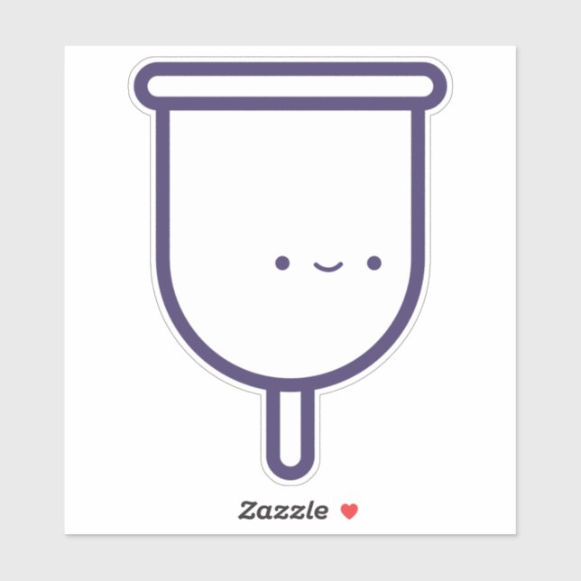 Sticker Ma première période mignonne Girls Menstrual Cup (Feuille)