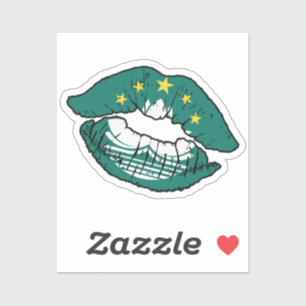 Sticker Macao Macanese Lipstick Lover Drapeau