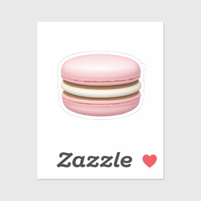 Sticker Macaron rose Emoji Art (Feuille)