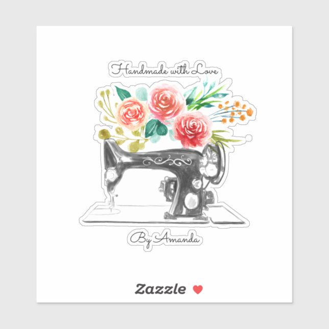 Sticker Machine à coudre noire Quilter sur mesure (Feuille)