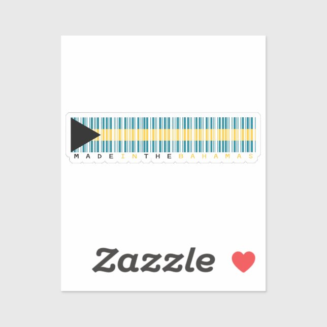 Sticker Made in Bahamas Barcode Flag (Feuille)