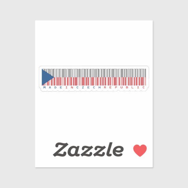 Sticker Made in Czech Republic Barcode Flag (Feuille)