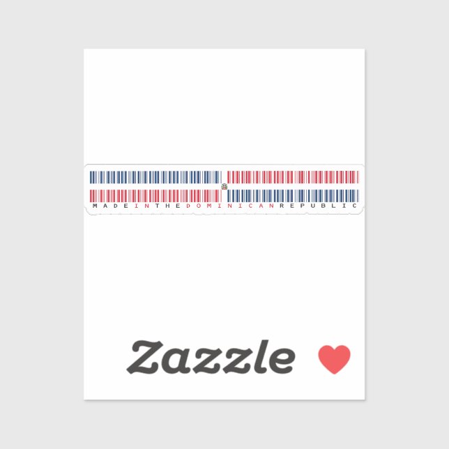 Sticker Made in Dominican Republic Barcode Flag (Feuille)