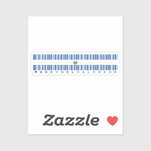 Sticker Made in El Salvador Barcode Flag (Feuille)