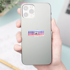 Sticker Made in Haiti Barcode Flag