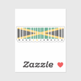 Sticker Made in Jamaica Barcode Flag