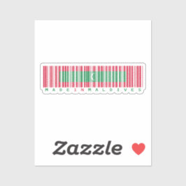 Sticker Made in Maldives Barcode Flag Design