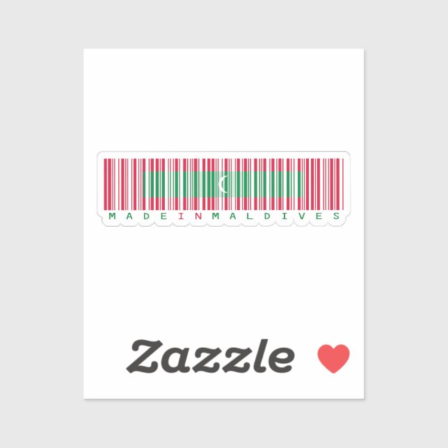 Sticker Made in Maldives Barcode Flag Design (Feuille)